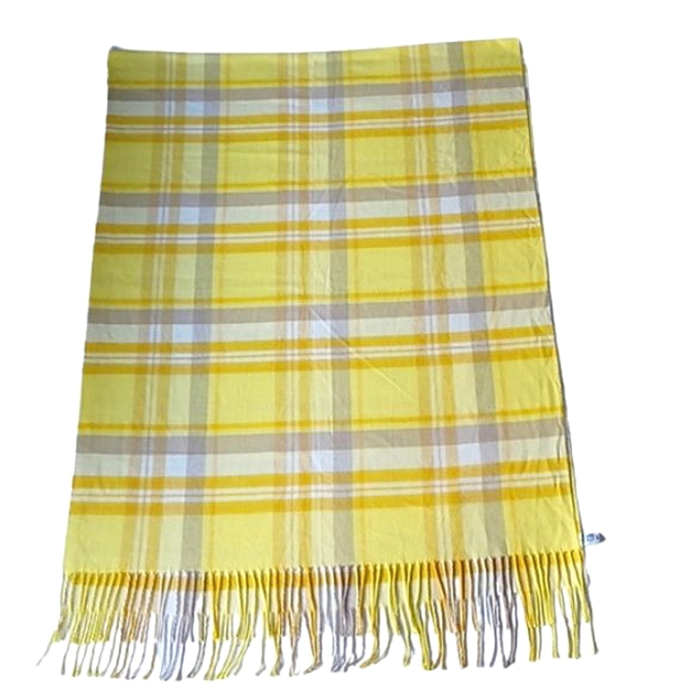 Old Navy Oversized Yellow/Grey Plaid Blanket Scarf/Wrap